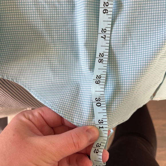 Goodfellow & Co. Standard Aqua Blue Checked Long Sleeve Mens Dress Shirt - Picture 4 of 6
